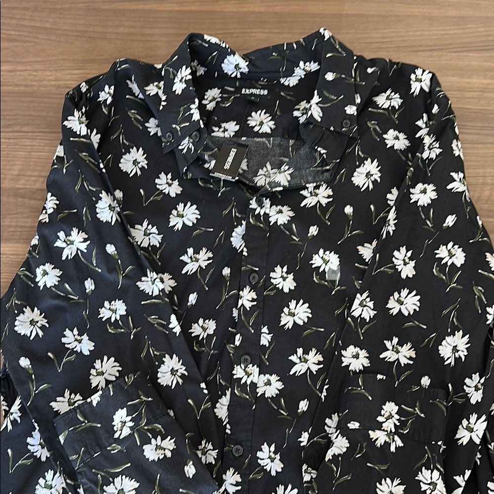 Black Floral Men's Shirt